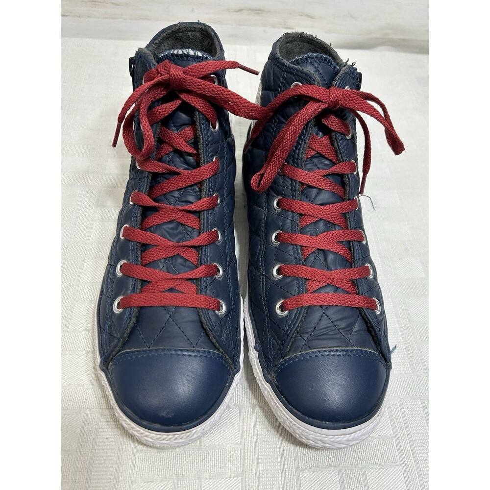 CONVERSE Chuck Taylor SIDE ZIP Blue QUILTED Junior Youth Size 6 Boy Girl Shoe - Picture 9 of 16